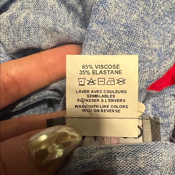 Women's Heather Blue Open Front Cardigan - Picture 3 of 3